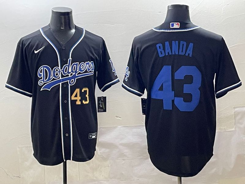 Men 2025 Los Angeles Dodgers 43 Banda Black Three generations Fashion Nike MLB Jersey style 10